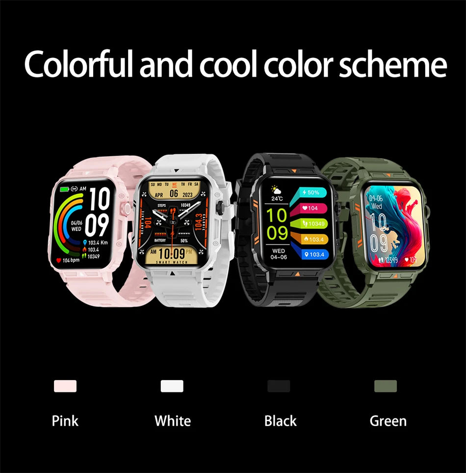 2024 New Smart Watch Men 1.95 Inches Bluetooth Call IP68 Waterproof Sport Mode Health monitoring Smartwatches For Huawei Xiaomi