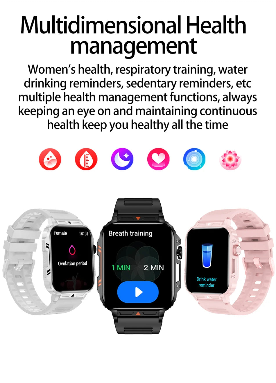 2024 New Smart Watch Men 1.95 Inches Bluetooth Call IP68 Waterproof Sport Mode Health monitoring Smartwatches For Huawei Xiaomi