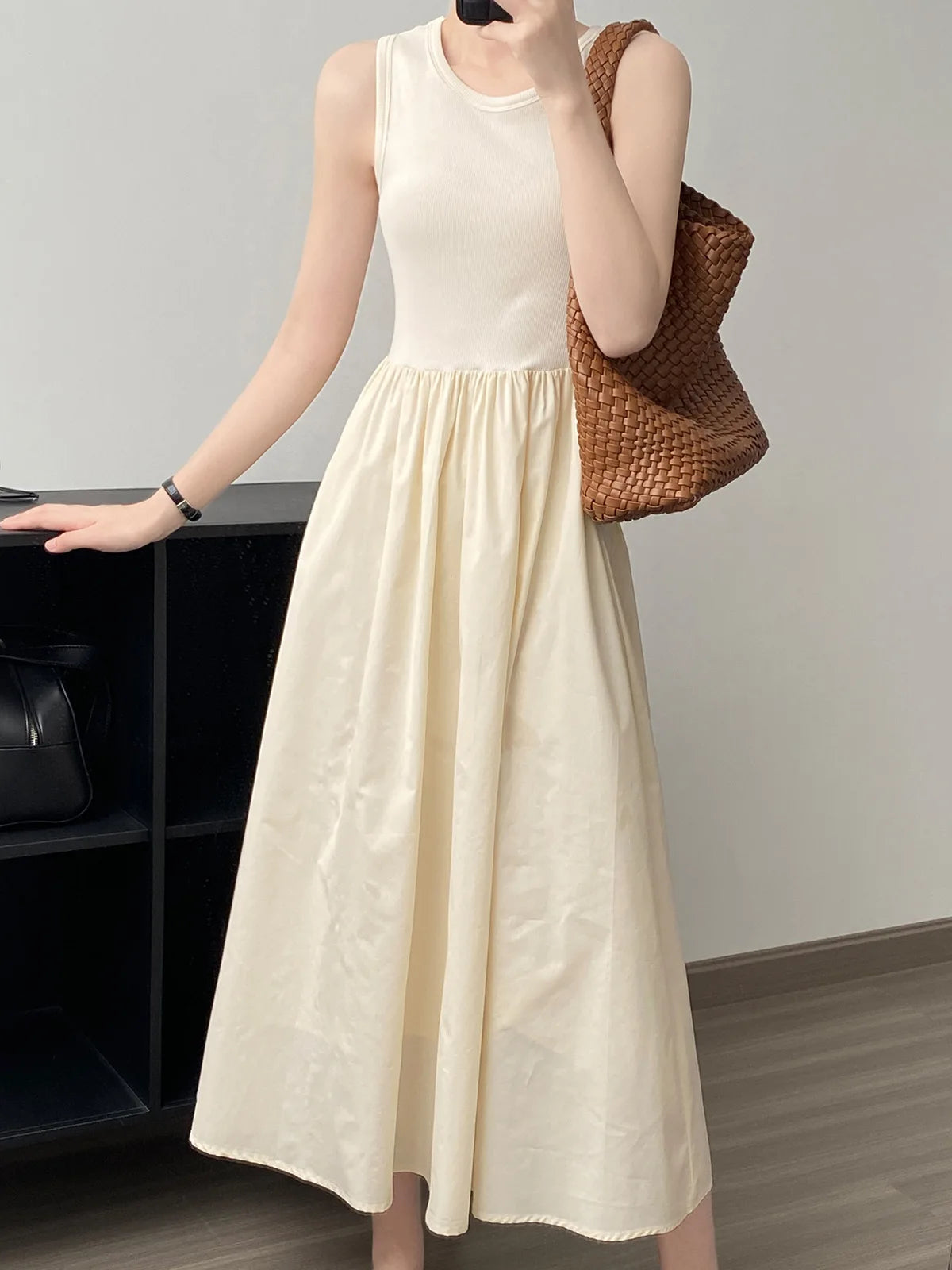 Vestidos De Mujer Slim Vest Pink Sleeveless Knitted Dress New Maxi Dresses for Women Robe Femme Tank Black