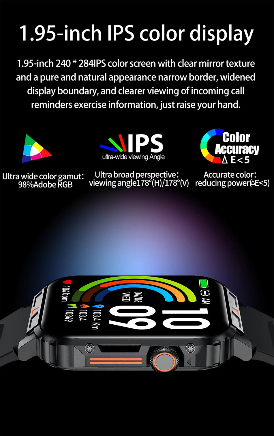 2024 New Smart Watch Men 1.95 Inches Bluetooth Call IP68 Waterproof Sport Mode Health monitoring Smartwatches For Huawei Xiaomi