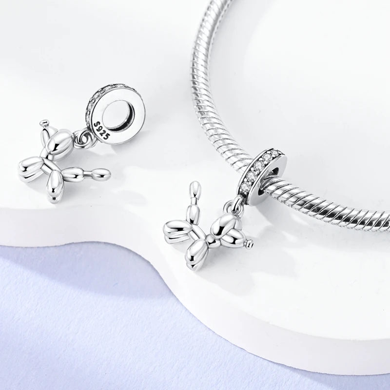 925 Sterling Silver Lovely Cat Dog Fire Dragon Dinosaur Animal Charms Beads Fit Pandach Original Bracelets Fine DIY Jewelry Gift