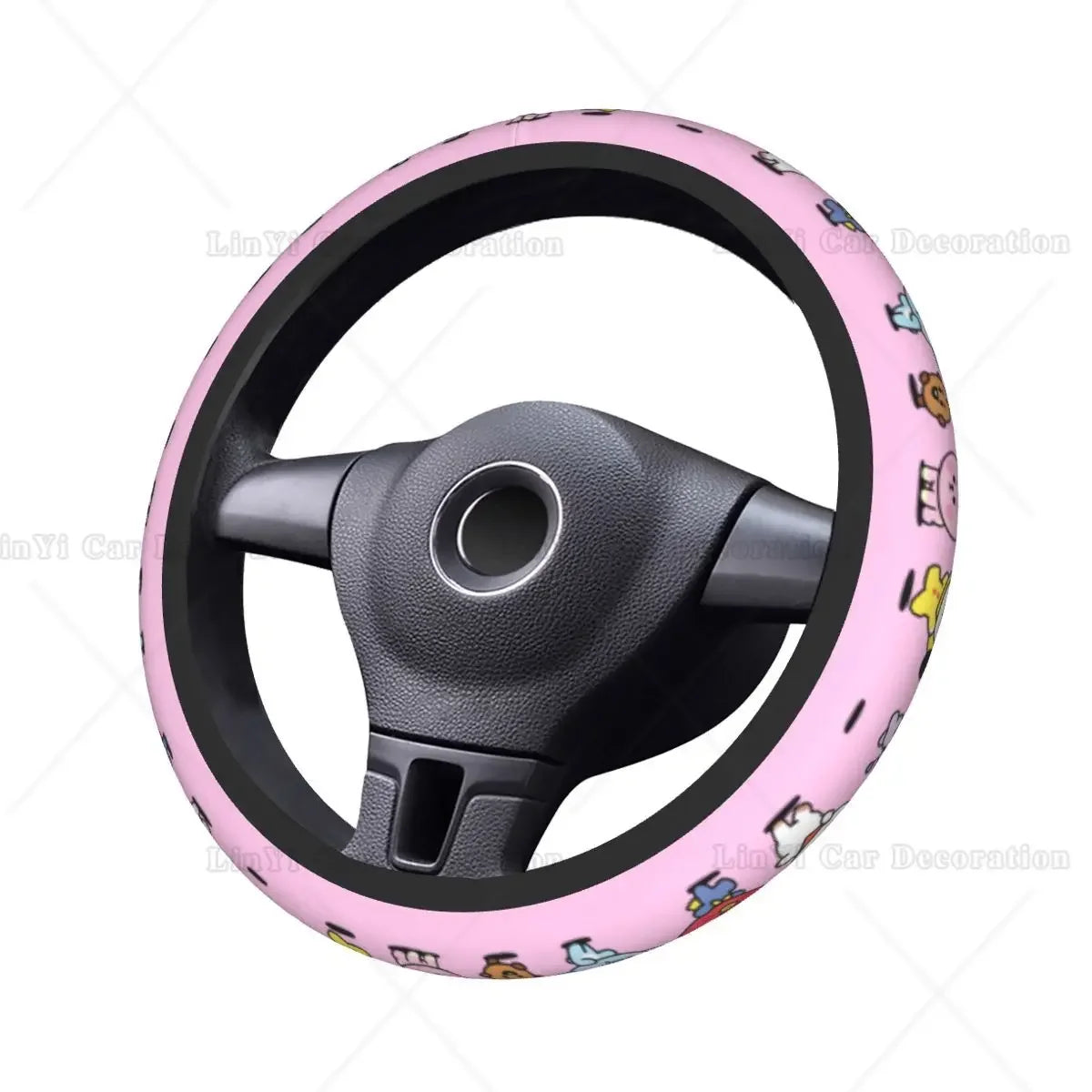 Kawaii Anime Car Steering Wheel Cover Kpop Cute Elastic Cartoon Steering Wheel Cover Suitable Car Accessories Fit Most Vehicles