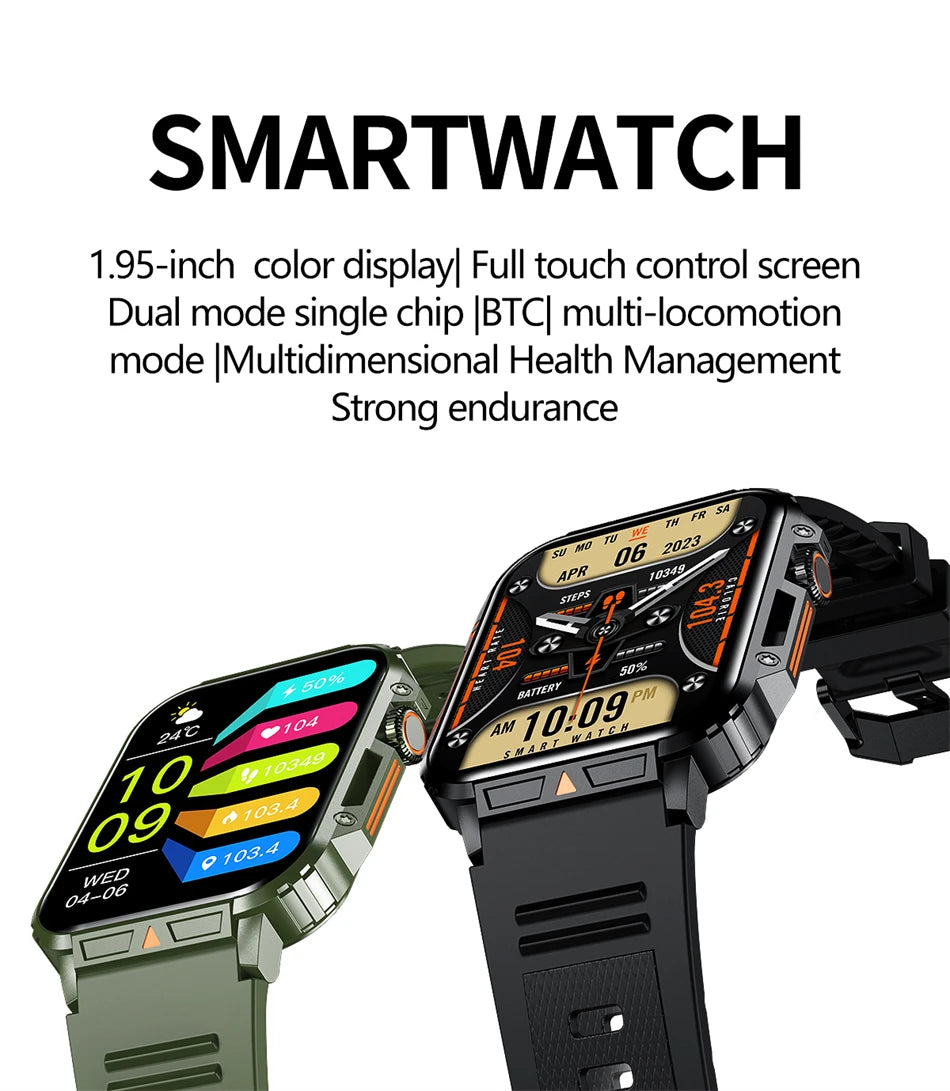 2024 New Smart Watch Men 1.95 Inches Bluetooth Call IP68 Waterproof Sport Mode Health monitoring Smartwatches For Huawei Xiaomi