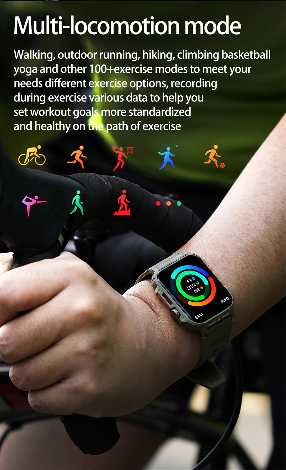 2024 New Smart Watch Men 1.95 Inches Bluetooth Call IP68 Waterproof Sport Mode Health monitoring Smartwatches For Huawei Xiaomi
