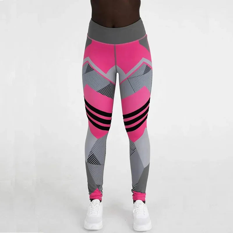 Women Quick Dry Sport Fitness Leggins Geometric Printed Sports Pants Yoga Pants Leggings Slim Tights Trousers For Women S-XXXL