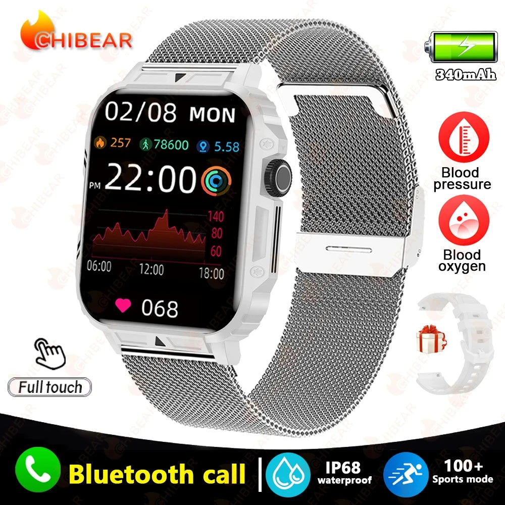 2024 New Smart Watch Men 1.95 Inches Bluetooth Call IP68 Waterproof Sport Mode Health monitoring Smartwatches For Huawei Xiaomi