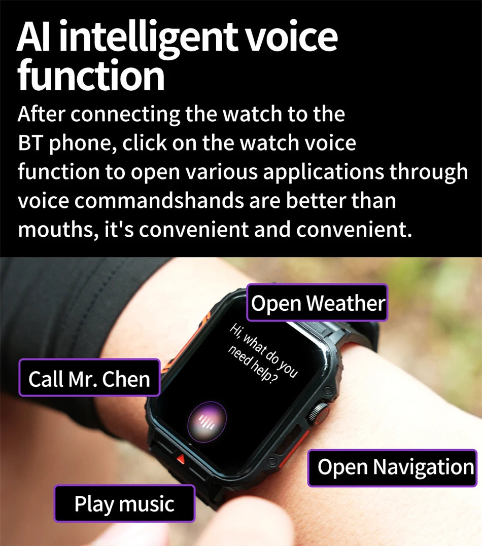 2024 New Smart Watch Men 1.95 Inches Bluetooth Call IP68 Waterproof Sport Mode Health monitoring Smartwatches For Huawei Xiaomi