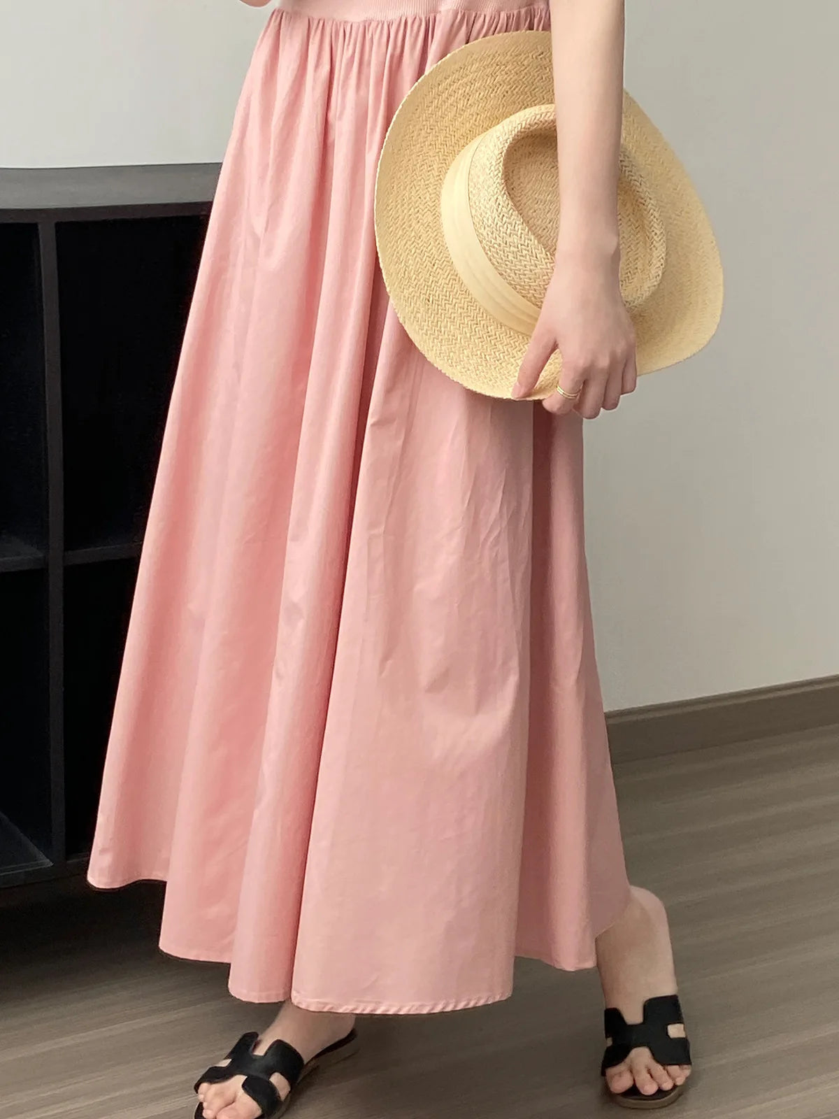 Vestidos De Mujer Slim Vest Pink Sleeveless Knitted Dress New Maxi Dresses for Women Robe Femme Tank Black