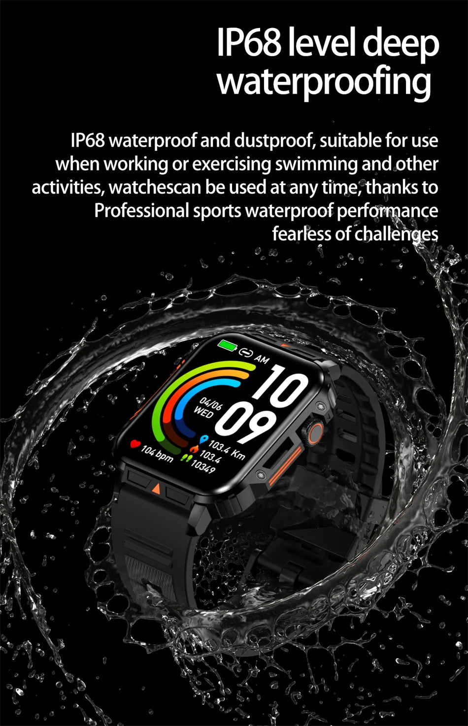 2024 New Smart Watch Men 1.95 Inches Bluetooth Call IP68 Waterproof Sport Mode Health monitoring Smartwatches For Huawei Xiaomi