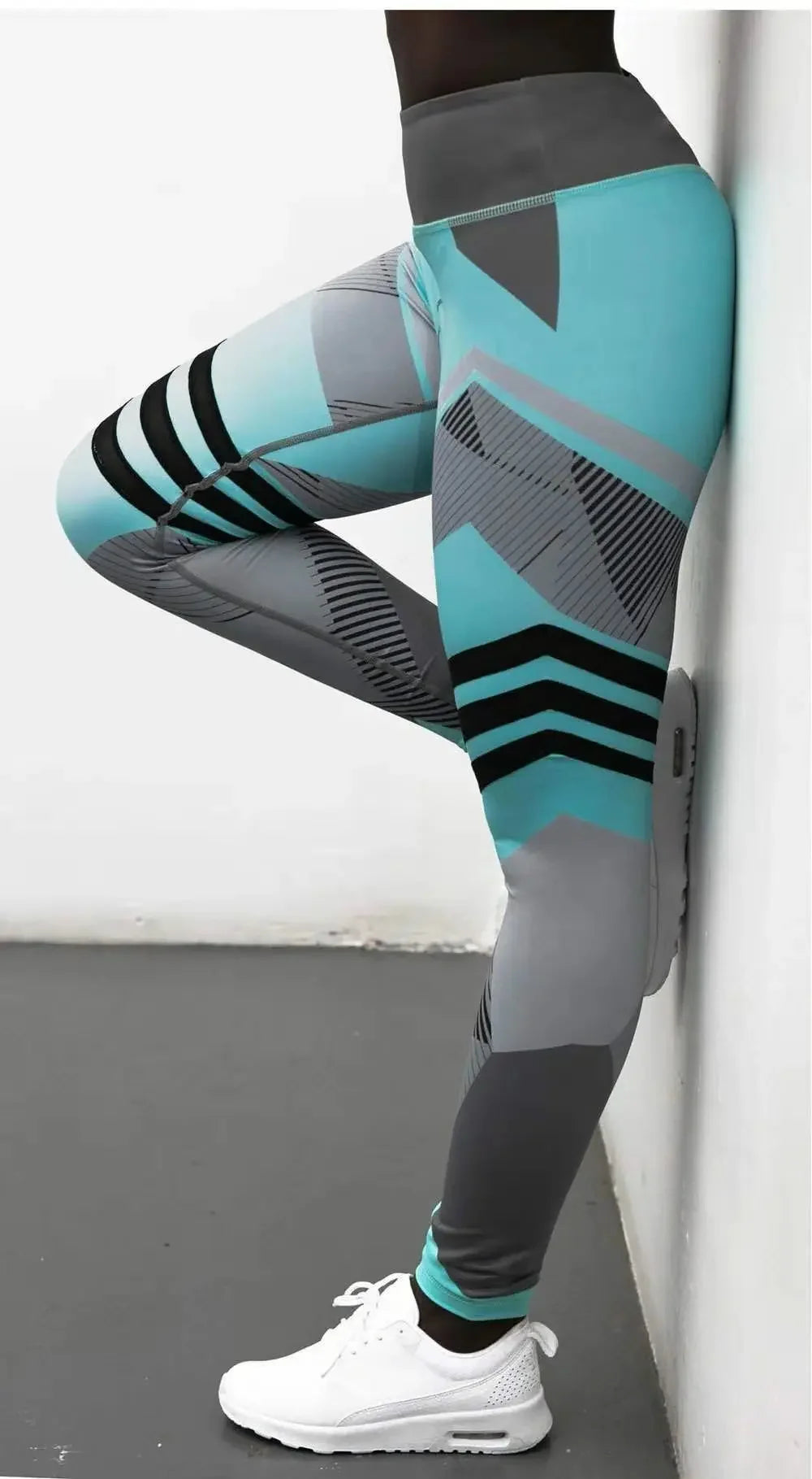 Women Quick Dry Sport Fitness Leggins Geometric Printed Sports Pants Yoga Pants Leggings Slim Tights Trousers For Women S-XXXL