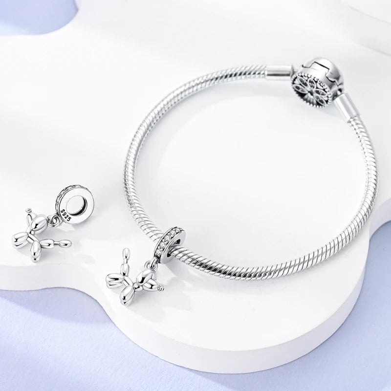 925 Sterling Silver Lovely Cat Dog Fire Dragon Dinosaur Animal Charms Beads Fit Pandach Original Bracelets Fine DIY Jewelry Gift