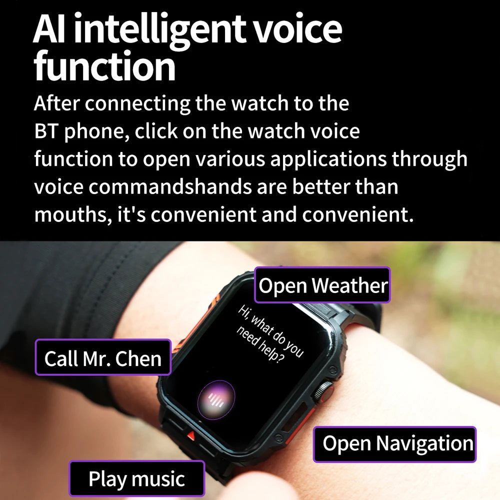 2024 New Smart Watch Men 1.95 Inches Bluetooth Call IP68 Waterproof Sport Mode Health monitoring Smartwatches For Huawei Xiaomi
