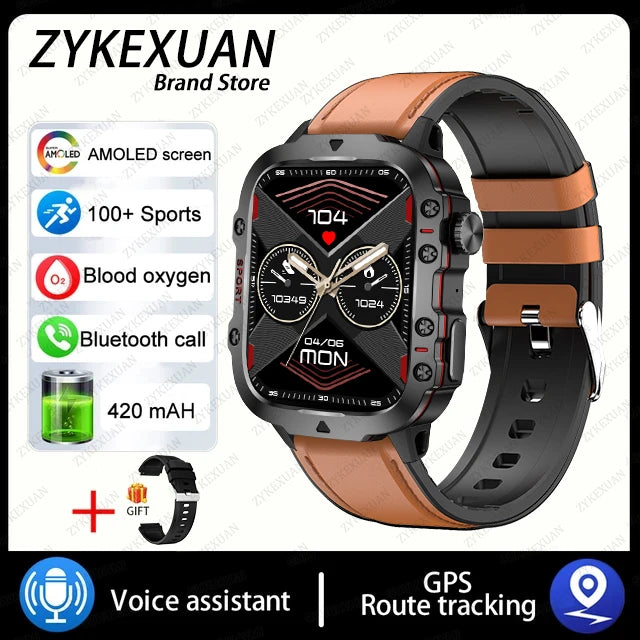 2024 For Xiaomi New Rugged Military GPS Smart Watch Men Bluetooth Call Health Monitoring AI Voice Sports Waterproof Smartwatches