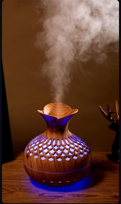 300ml Vase Air Humidifier USB Ultrasonic Cool Water Aroma Diffuser with LED Light For Home Room Silent Aromatherapy Humificador