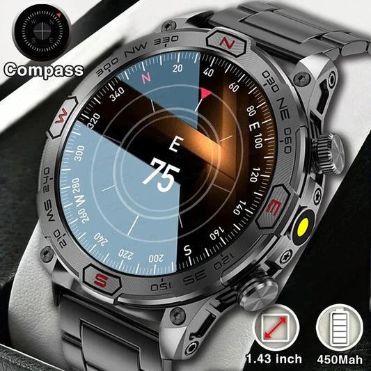 2024 New Outdoor Military GPS Smart Watch Men A466*466 HD AMOLED Screen Heart Rate Bluetooth Call IP68 Waterproof Smartwatches