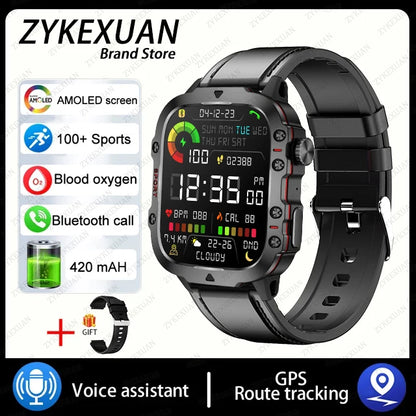 2024 For Xiaomi New Rugged Military GPS Smart Watch Men Bluetooth Call Health Monitoring AI Voice Sports Waterproof Smartwatches