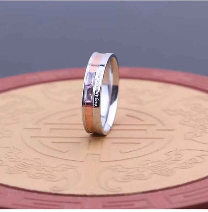 Fashion Couple Ring Charm Stainless Steel Couple Rings Zircon Men Women Wedding Rings Set Male Jewelry gift