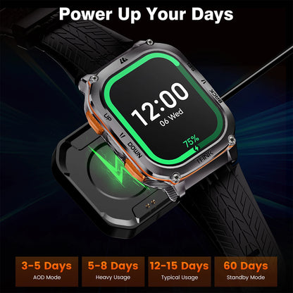 KOSPET TANK M3 Ultra GPS Smart Watch For Men Compass Altimeter Barometric 480mAh Military Digital AMOLED Bluetooth Call Watches