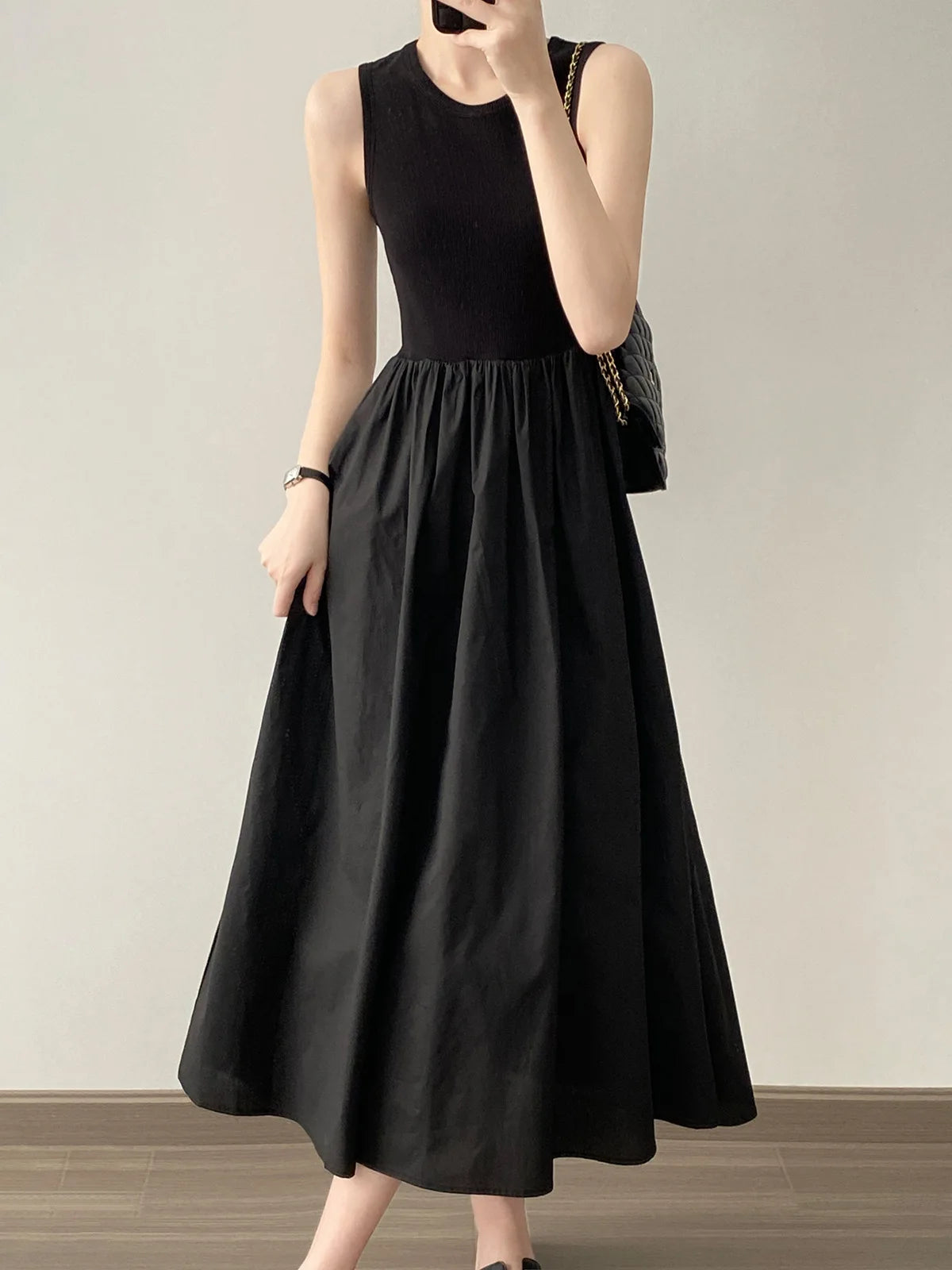 Vestidos De Mujer Slim Vest Pink Sleeveless Knitted Dress New Maxi Dresses for Women Robe Femme Tank Black