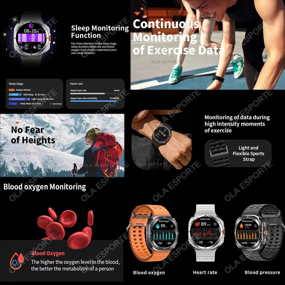 Smart Watch For Samsung Galaxy Watch 7 Ultra Men GPS Tracking NFC Control Smartwatch Health Tracker BT Call Smartwatches 2024