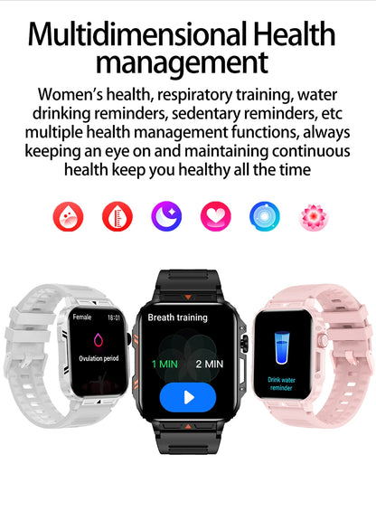 2024 New Smart Watch Men 1.95 Inches Bluetooth Call IP68 Waterproof Sport Mode Health monitoring Smartwatches For Huawei Xiaomi