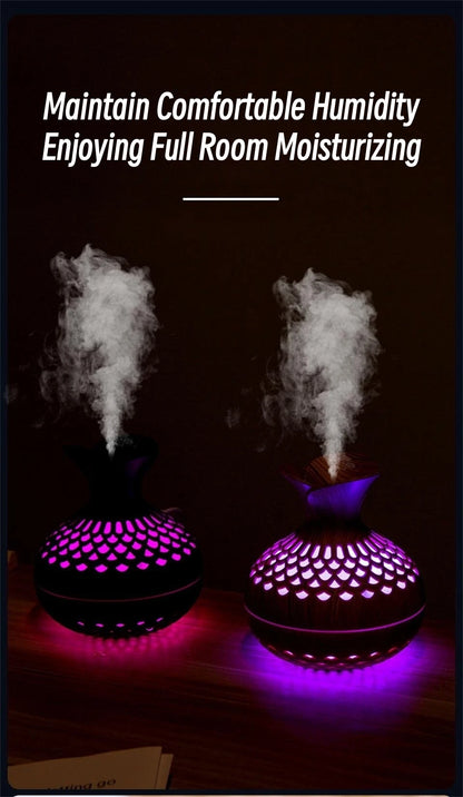 300ml Vase Air Humidifier USB Ultrasonic Cool Water Aroma Diffuser with LED Light For Home Room Silent Aromatherapy Humificador