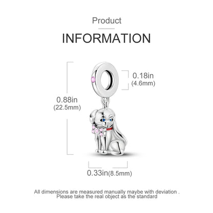 925 Sterling Silver Lovely Cat Dog Fire Dragon Dinosaur Animal Charms Beads Fit Pandach Original Bracelets Fine DIY Jewelry Gift