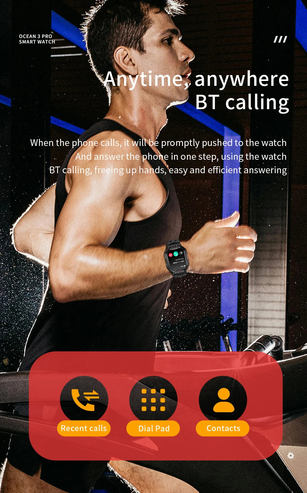 LOKMAT Ocean 3 Pro Sport Smart Watch Rugged Fitness Waterproof Smartwatches Heart Rate Monitor Full Touch Screen Watch