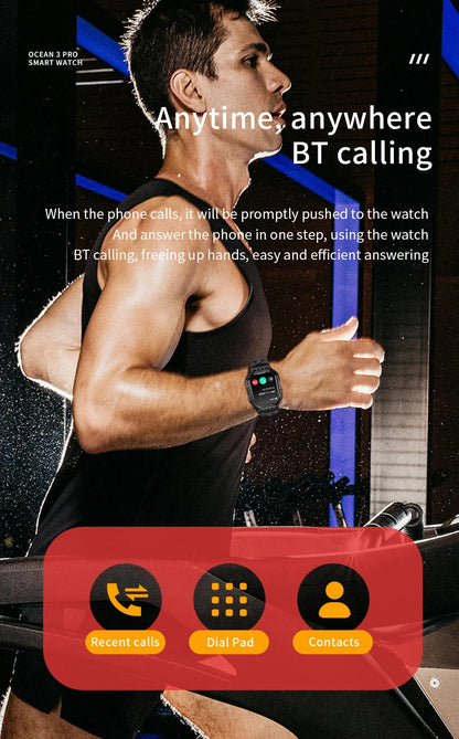 LOKMAT Ocean 3 Pro Sport Smart Watch Rugged Fitness Waterproof Smartwatches Heart Rate Monitor Full Touch Screen Watch