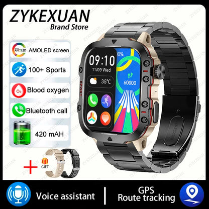 2024 For Xiaomi New Rugged Military GPS Smart Watch Men Bluetooth Call Health Monitoring AI Voice Sports Waterproof Smartwatches
