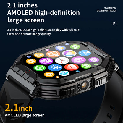 LOKMAT Ocean 3 Pro Sport Smart Watch Rugged Fitness Waterproof Smartwatches Heart Rate Monitor Full Touch Screen Watch