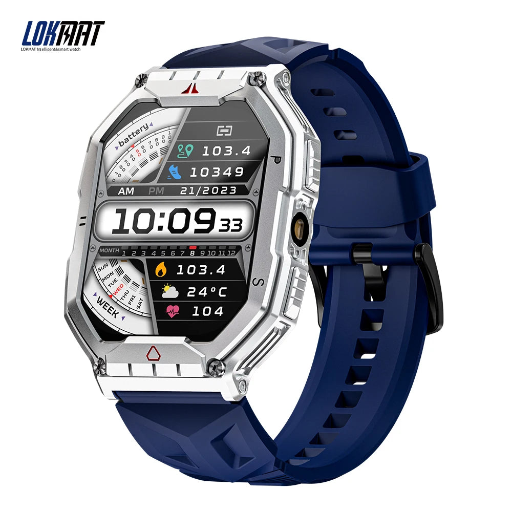 LOKMAT Ocean 3 Pro Sport Smart Watch Rugged Fitness Waterproof Smartwatches Heart Rate Monitor Full Touch Screen Watch