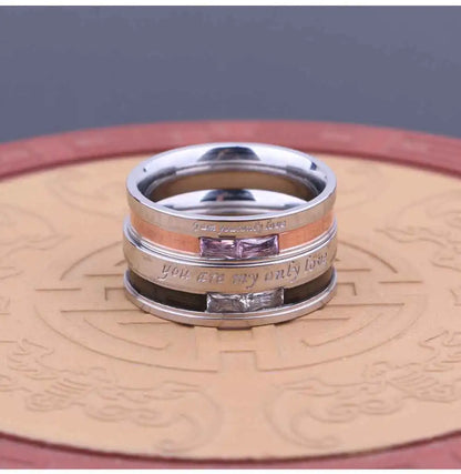 Fashion Couple Ring Charm Stainless Steel Couple Rings Zircon Men Women Wedding Rings Set Male Jewelry gift