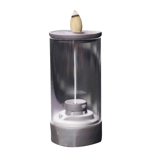 1pc Stone Mill Type Purple Clay Windproof Waterfall Backflow Incense Burner Aromatherapy Censer Tea Pet Feng Shui Home Decor