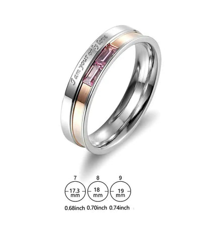 Fashion Couple Ring Charm Stainless Steel Couple Rings Zircon Men Women Wedding Rings Set Male Jewelry gift