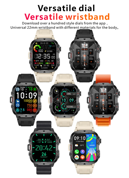 2024 For Xiaomi New Rugged Military GPS Smart Watch Men Bluetooth Call Health Monitoring AI Voice Sports Waterproof Smartwatches