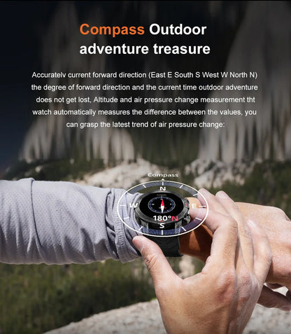 2024 New Outdoor Military GPS Smart Watch Men A466*466 HD AMOLED Screen Heart Rate Bluetooth Call IP68 Waterproof Smartwatches
