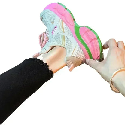 Dad Shoes Women's 2025 New Spring and Autumn Fried Street Thick-soled Heightened Versatile Small Casual Sports Shoes