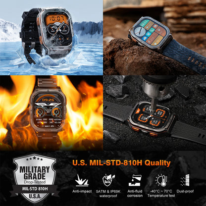 KOSPET TANK M3 Ultra GPS Smart Watch For Men Compass Altimeter Barometric 480mAh Military Digital AMOLED Bluetooth Call Watches