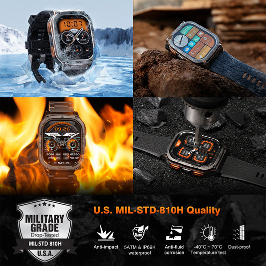 KOSPET TANK M3 Ultra GPS Smart Watch For Men Compass Altimeter Barometric 480mAh Military Digital AMOLED Bluetooth Call Watches