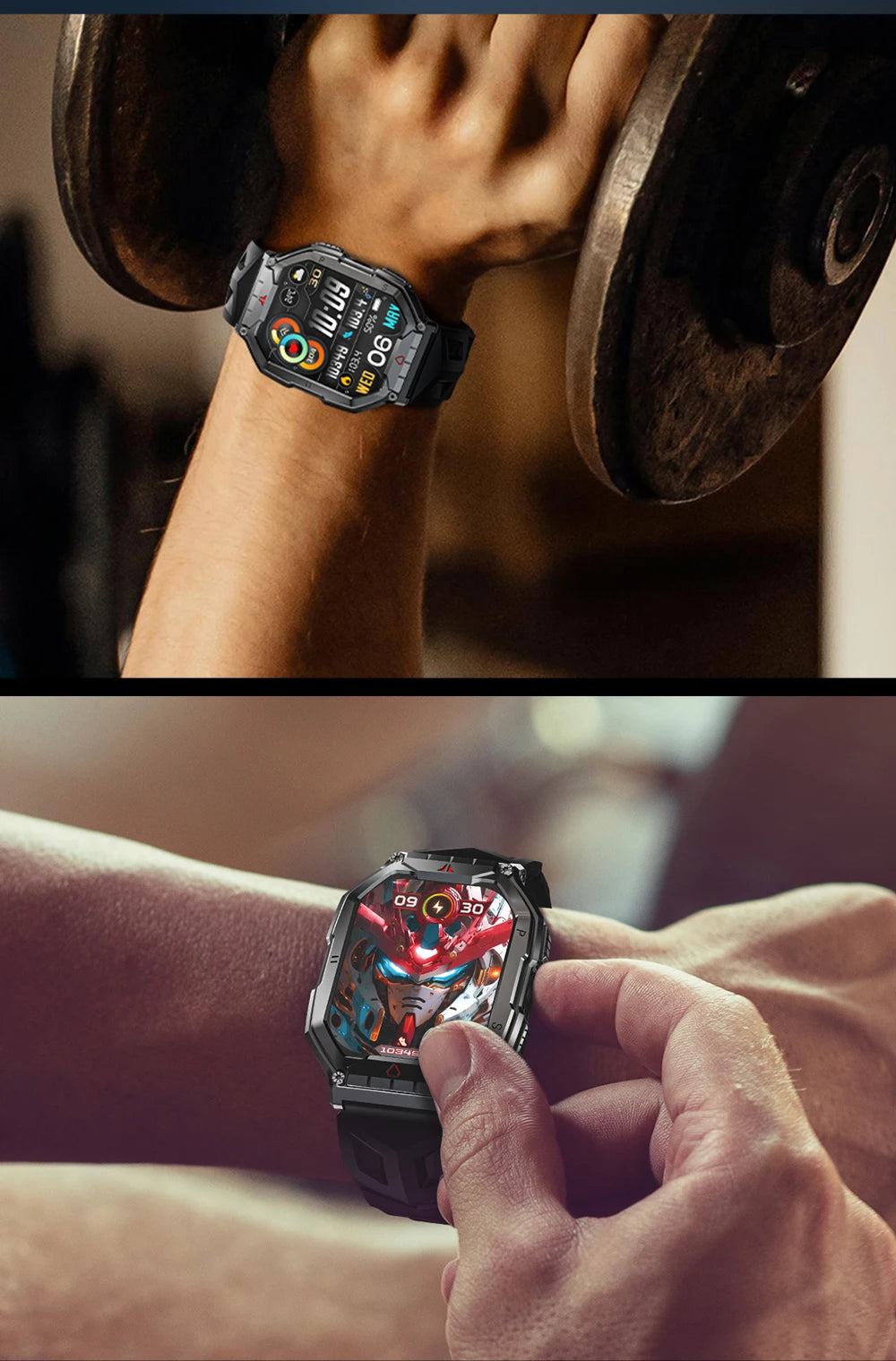 LOKMAT Ocean 3 Pro Sport Smart Watch Rugged Fitness Waterproof Smartwatches Heart Rate Monitor Full Touch Screen Watch