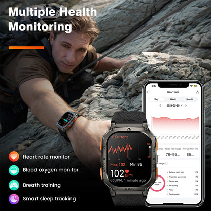 KOSPET TANK M3 Ultra GPS Smart Watch For Men Compass Altimeter Barometric 480mAh Military Digital AMOLED Bluetooth Call Watches