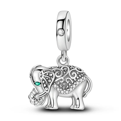 925 Sterling Silver Lovely Cat Dog Fire Dragon Dinosaur Animal Charms Beads Fit Pandach Original Bracelets Fine DIY Jewelry Gift