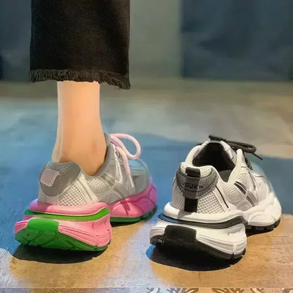 Dad Shoes Women's 2025 New Spring and Autumn Fried Street Thick-soled Heightened Versatile Small Casual Sports Shoes
