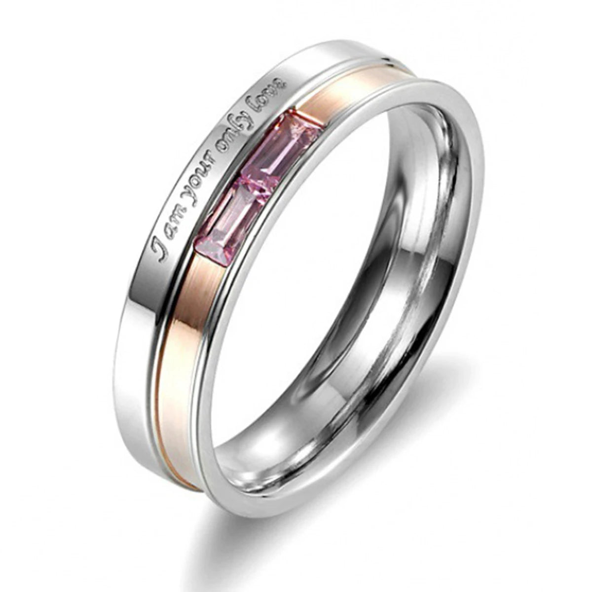 Fashion Couple Ring Charm Stainless Steel Couple Rings Zircon Men Women Wedding Rings Set Male Jewelry gift