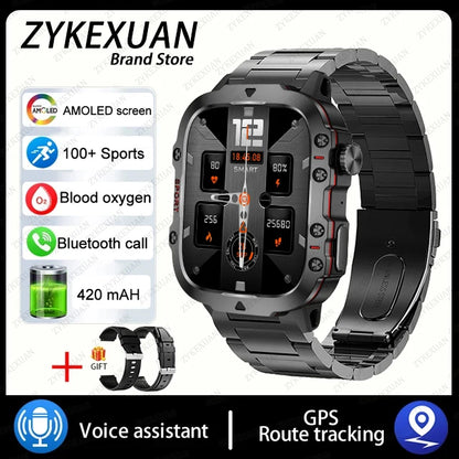 2024 For Xiaomi New Rugged Military GPS Smart Watch Men Bluetooth Call Health Monitoring AI Voice Sports Waterproof Smartwatches