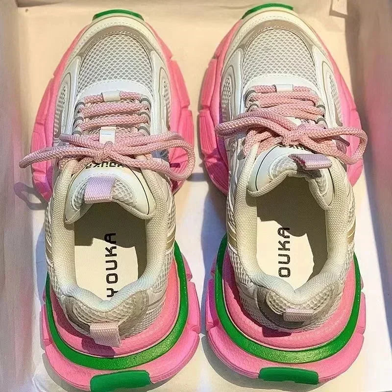 Dad Shoes Women's 2025 New Spring and Autumn Fried Street Thick-soled Heightened Versatile Small Casual Sports Shoes