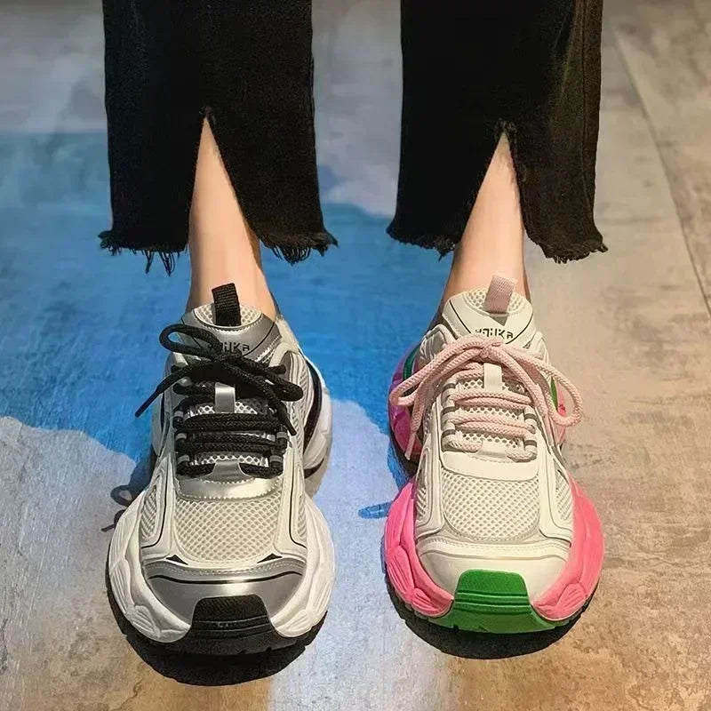 Dad Shoes Women's 2025 New Spring and Autumn Fried Street Thick-soled Heightened Versatile Small Casual Sports Shoes