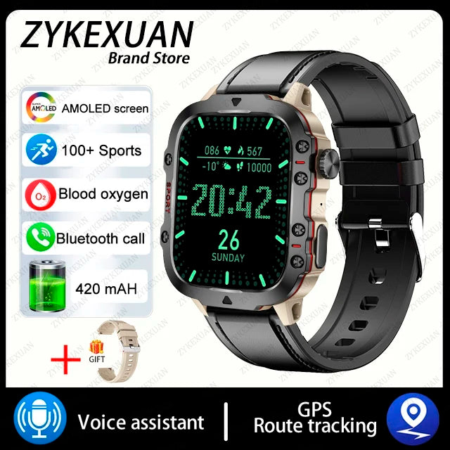 2024 For Xiaomi New Rugged Military GPS Smart Watch Men Bluetooth Call Health Monitoring AI Voice Sports Waterproof Smartwatches