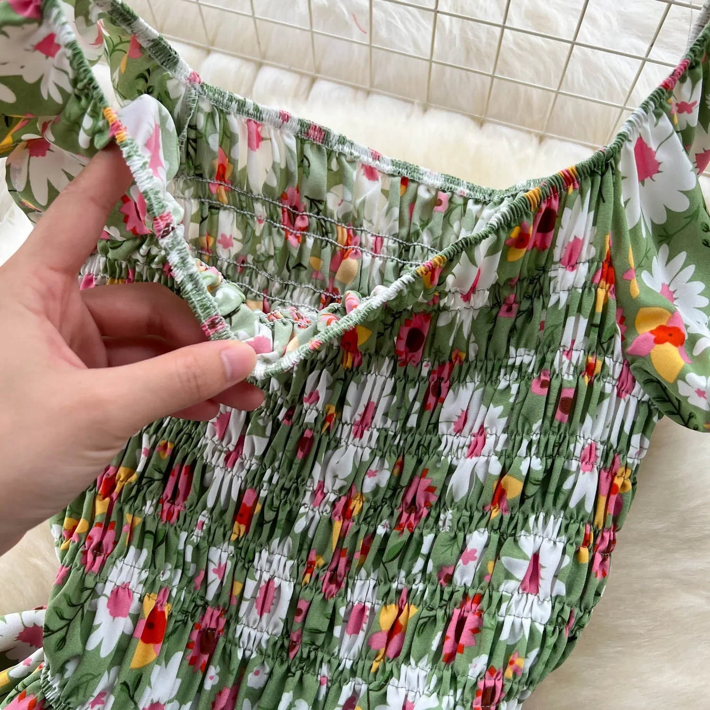 2024 Printing New Summer For Women Dress Pleated Sleeveless Party Long Dress Korean Floral Streetwear Outfits Vacation Vestidos
